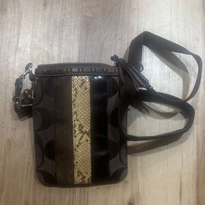 Coach Brown and Gold Crossbody Bag